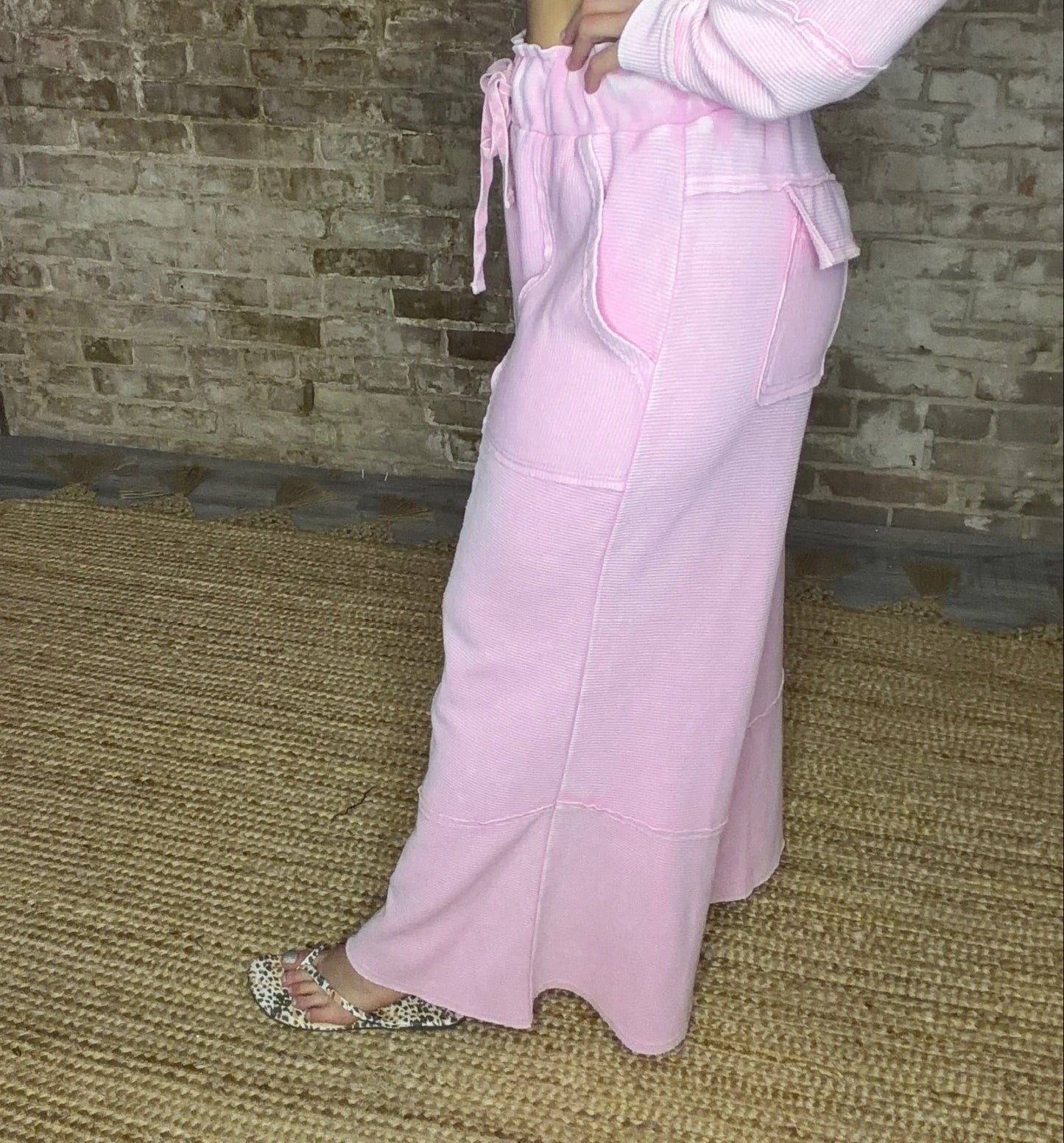 Pink Comfy Flare Pants
