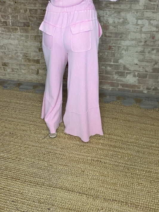 Pink Comfy Flare Pants