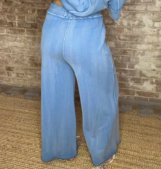 Blue Comfy Flare Pants