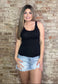 Scoop Neck Tank Top ~Black