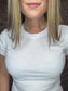 Round Neck Ribbed T-Shirt ~ White