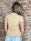 Round Neck Ribbed T-Shirt ~ Tan