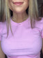 Round Neck Ribbed T-Shirt ~ Pink