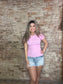 Round Neck Ribbed T-Shirt ~ Pink