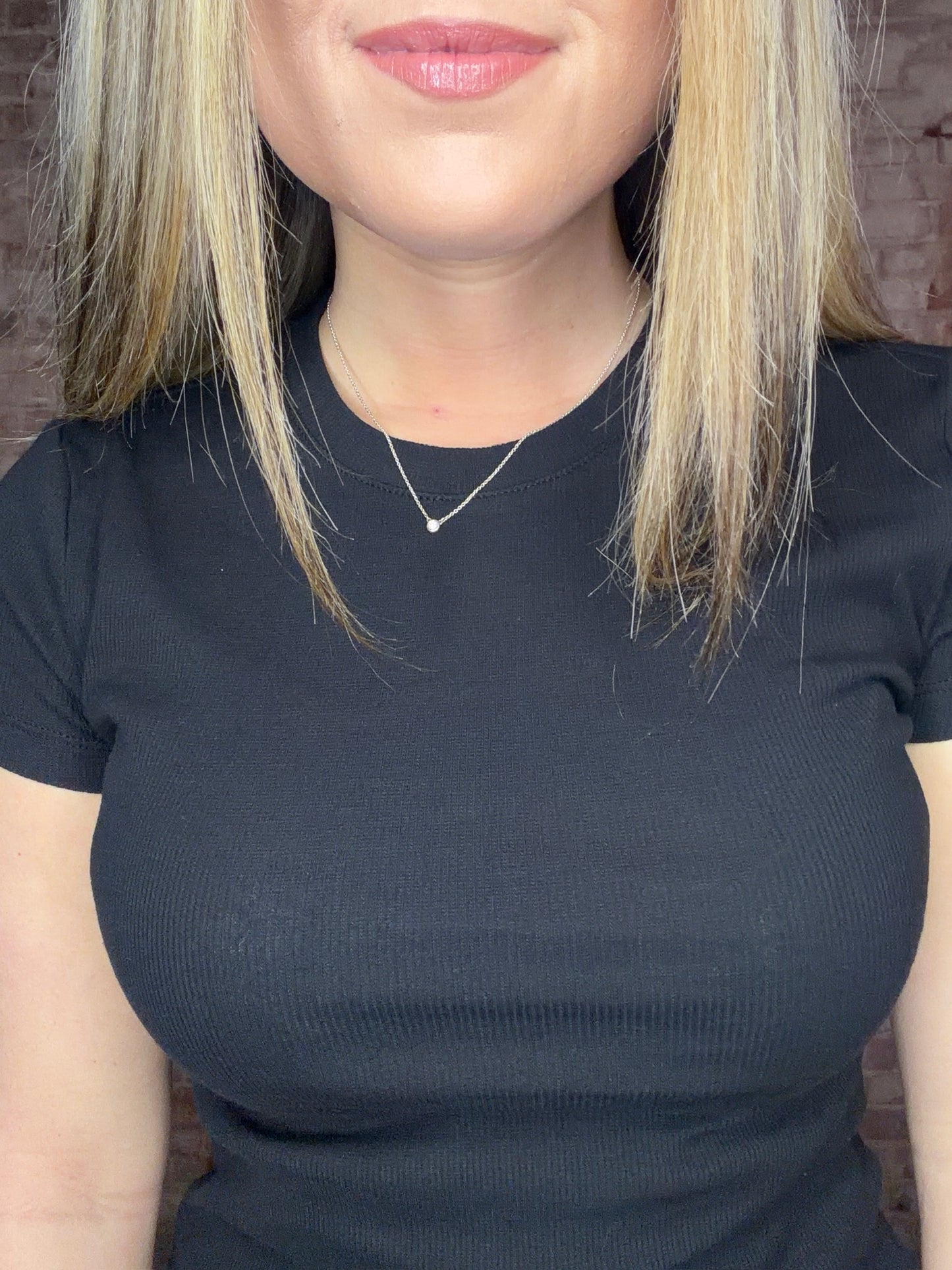 Round Neck Ribbed T-Shirt ~ Black