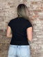 Round Neck Ribbed T-Shirt ~ Black