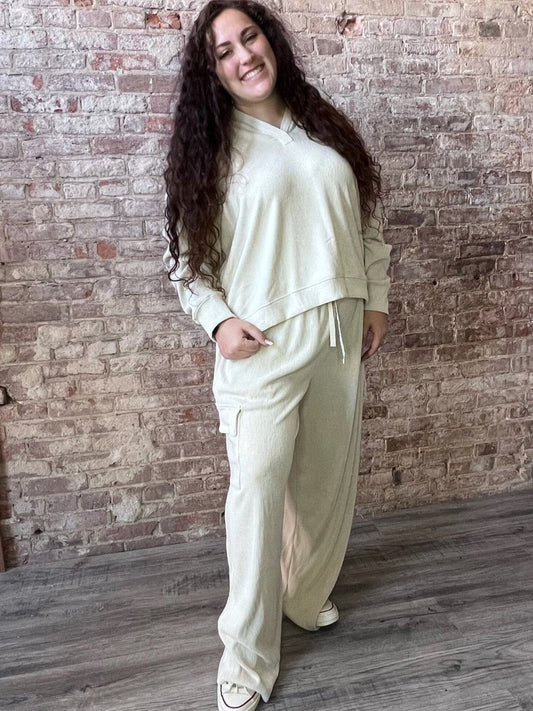 Curvy Knit Cargo Pants ~ Mocha