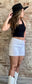 Vervet High Rise White Stretch Shorts