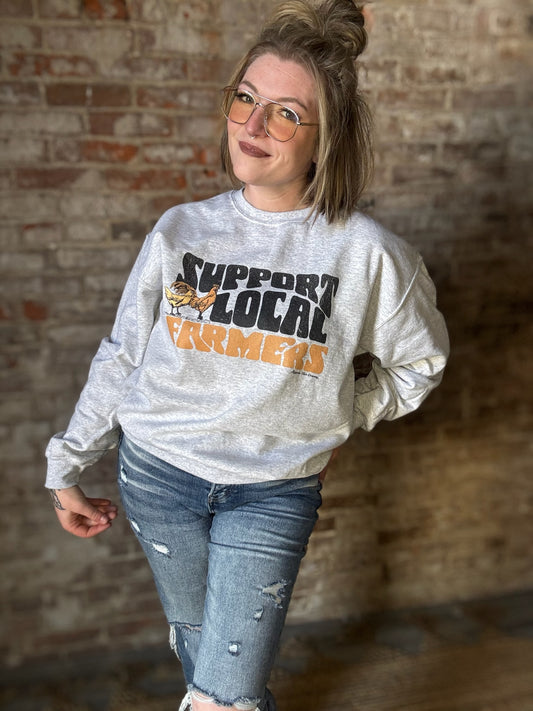 Support Local Farmers with Chickens Sweatshirt