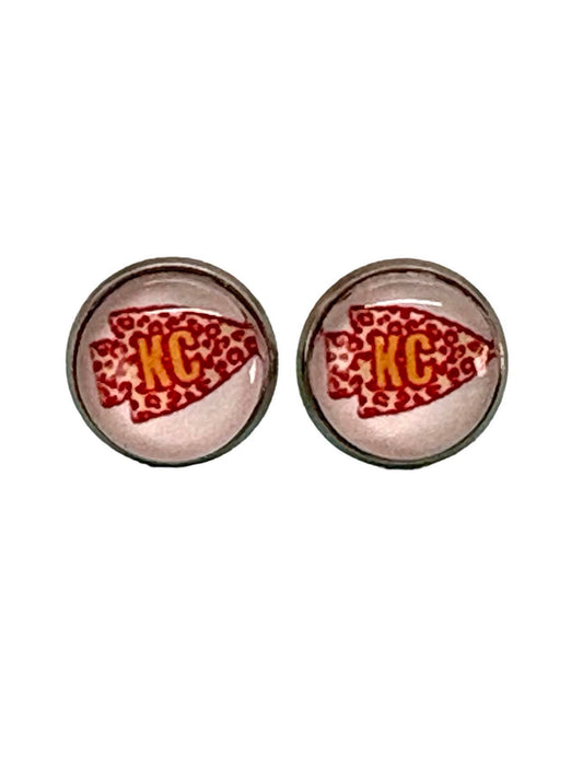 Our Little Charms - KC Arrowhead Football Stud Earrings