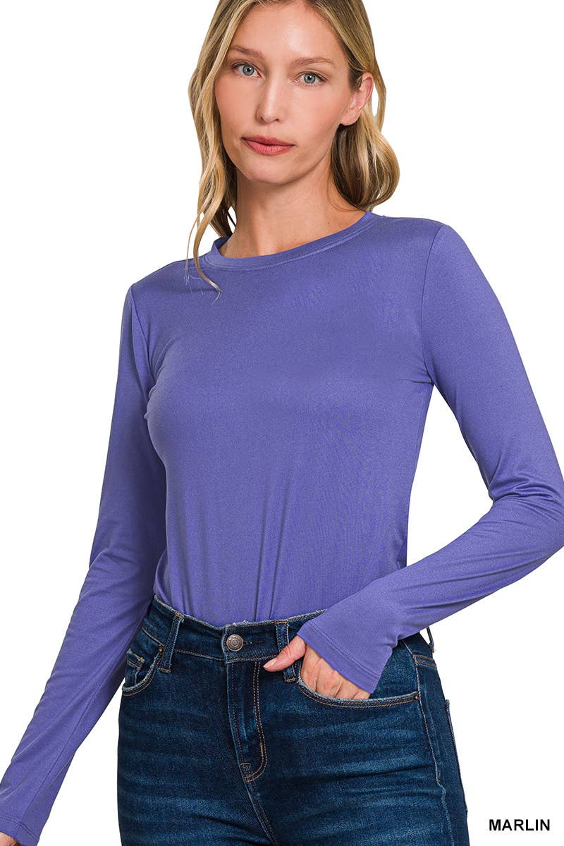 Vanilla Monkey - Brushed Microfiber Long Sleeve Round Neck Tee