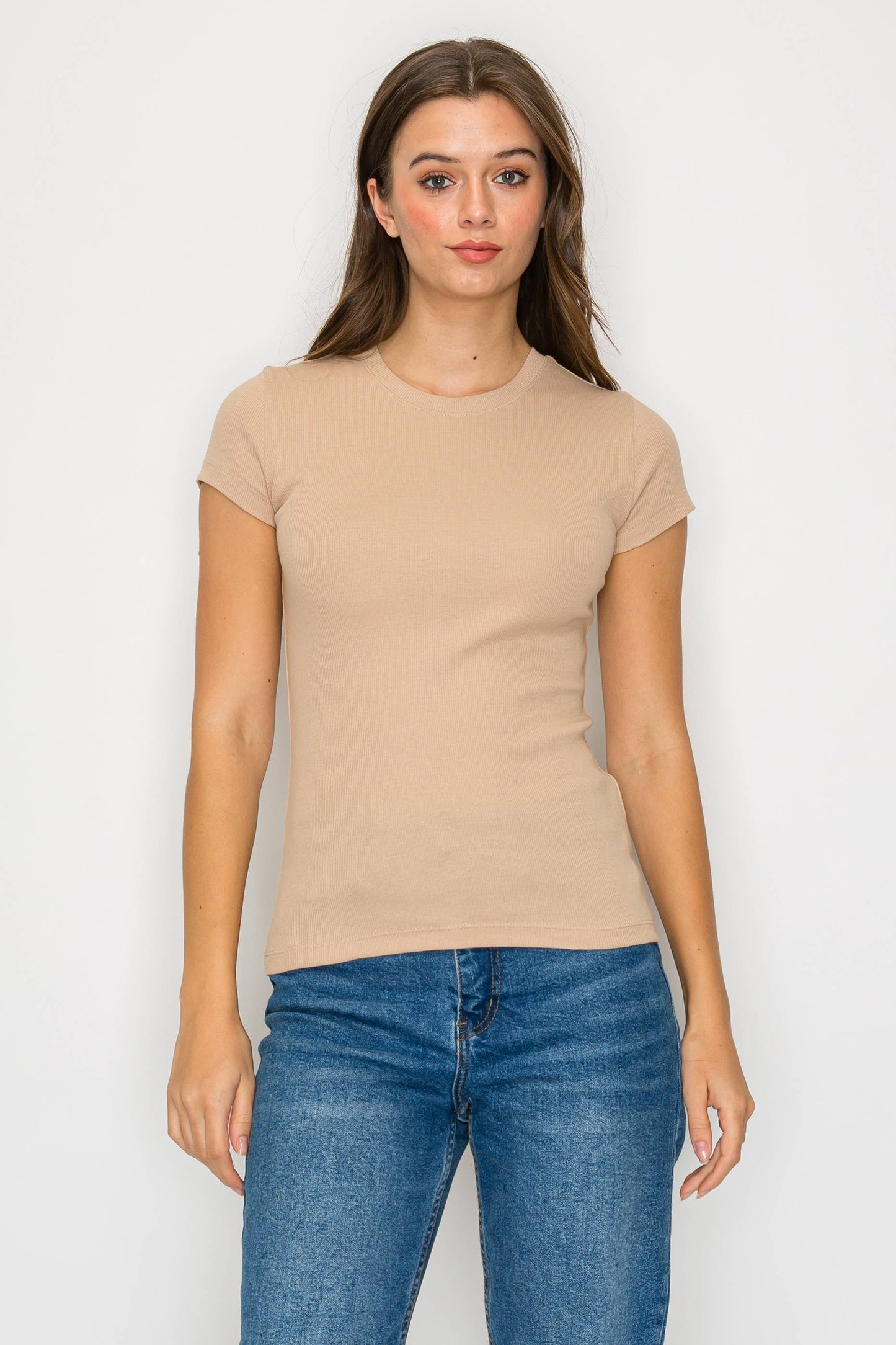 Vanilla Monkey - Short Sleeve Mini Ribbed Tee
