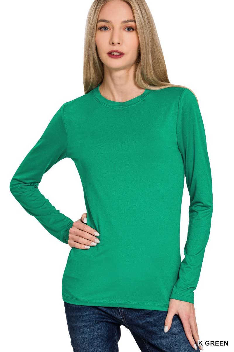 Vanilla Monkey - Brushed Microfiber Long Sleeve Round Neck Tee