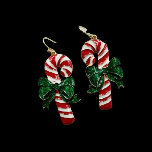 Candy Cane Christmas Earrings