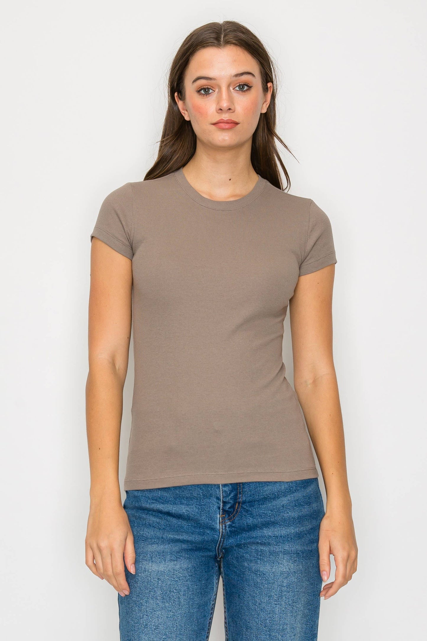 Vanilla Monkey - Short Sleeve Mini Ribbed Tee