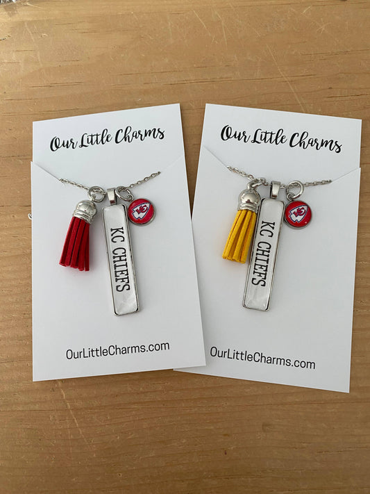 Our Little Charms - KC Chiefs Necklace  - Kansas City Football Jewelry